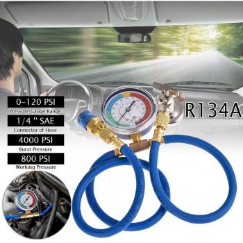 R134a Refrigerant Gauge Tool with Quick Release Connector for Car AC