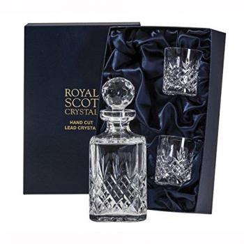 Edinburgh Crystal Square Spirit Whisky Decanter Set