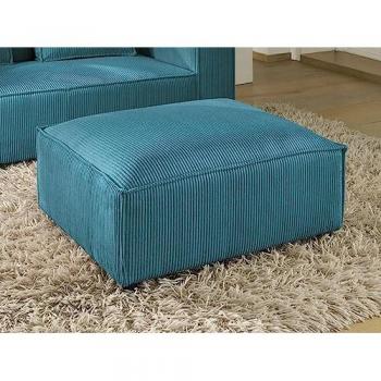 Lisa Design – Stella – pouf velours côtelé – design contemporain – Bleu Canard