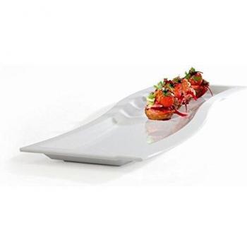 GK827 Wave Style White Melamine Plate (2/4 GN)