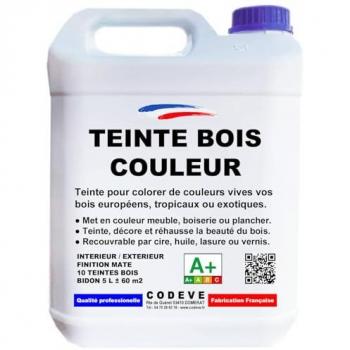 Teintage bois CODÈVE – Blanc, 5 L, finition mate pour extérieur