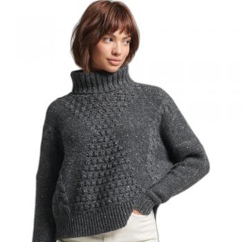 Jersey de mujer Superdry gris con trenzas