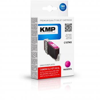 KMP C107MX Tintenpatrone komp. mit Canon CLI-571 XL M (M), Druckerpatrone