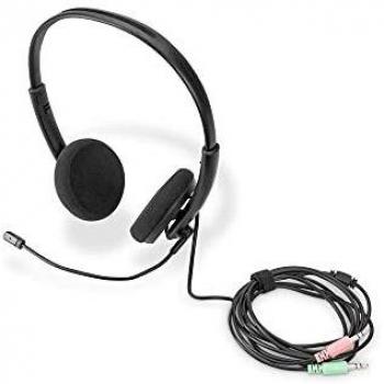 Digitus On Ear Office Headset mit Geräuschreduzierung, 3,5 mm Stereo (Kabelgebunden), Office Headset, Schwarz