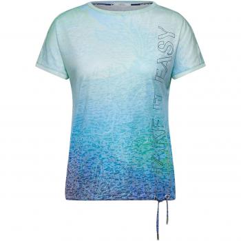 Cecil Damen T-Shirt, Burn Out-Design, dunkelpetrol, Größe XL