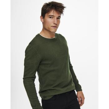 Khaki pánský svetr s potiskem Panter ONLY & SONS