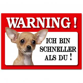 Neuer HTI Line Blech Schild für Chihuahua Wachhund