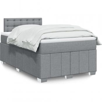 Prolenta Premium Lit à Lattes, Matelas Gris Clair 120x200cm, Tissu