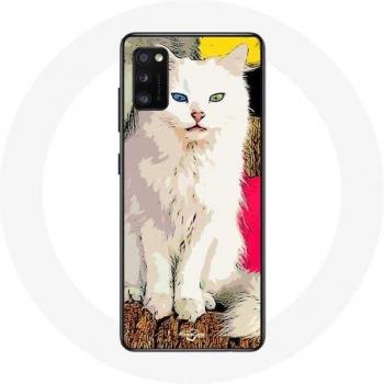 Custodia protettiva Samsung Galaxy A41 Gatto Bianco di Van