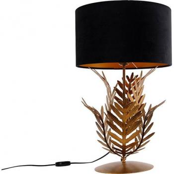 Golden Heritage Table Lamp – 33cm, 35cm Black Velvet Shade – QAZQA