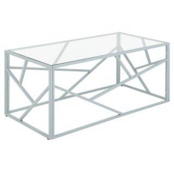 Verre & Métal – Table Basse Orland Argentée, Style Minimaliste