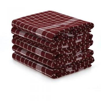 Wellhome Ensemble de Torchons 10 pièces – Marron et Blanc