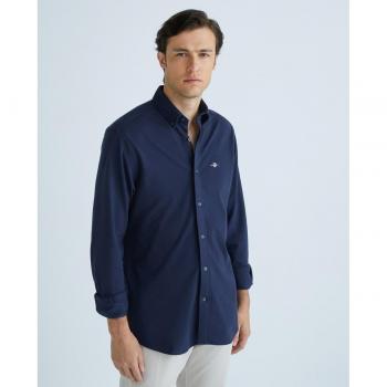 Mannen Navy Regular Jersey Piqué Shirt