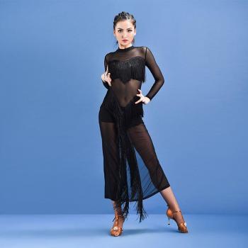 Robe de danse élégante à franges pour femmes