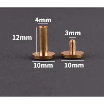 10pcs Chicago Screws with 10mm Cap for Belt and Wallet Fasteners