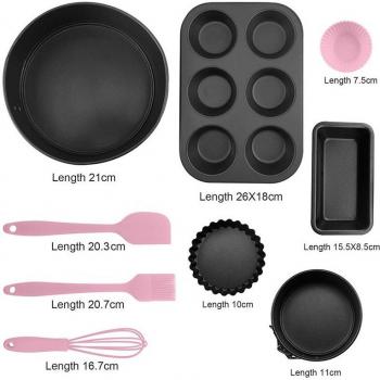 8.3 & 4.3 Round Nonstick Cake Pans with Muffin, Bread, and Quiche Pans