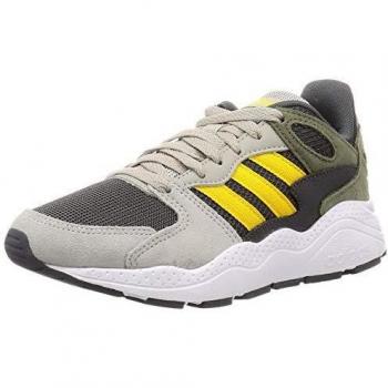 Adidas Crazychaos J, Unisex Kid's Running Shoe, METAL GRAY / EQT YELLOW / LEGACY GRAEN, 3 UK