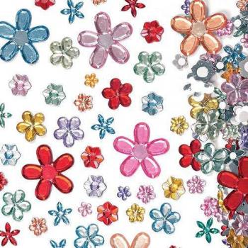 Self-Adhesive Acrylic Flower Jewels (Pack of 180) Craft Embellishments Assorted Colors
