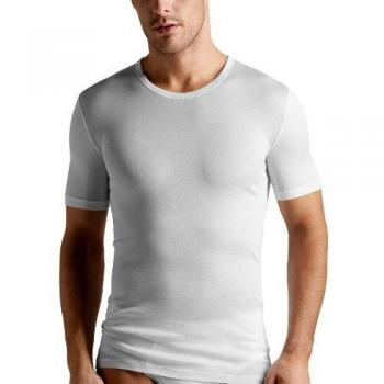 Hanro Herren Unterhemd 1/2 Arm, Baumwolle, Weiß, Größe M