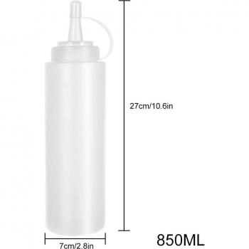 Pack de 10 Botellas Plásticas para Condimentos con Tapadera