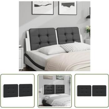Cuscino fiancera letto nero e bianco 120 cm ecopelle