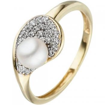 Elegant‑Jade‑Perlenring 56 – Gelbgold 375