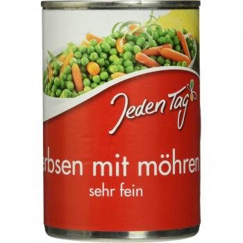 Jeden Tag Erbsen sehr fein, 6er Pack mit Möhren
