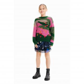 Maglia a Maniche Lunate con Motivo Jacquard