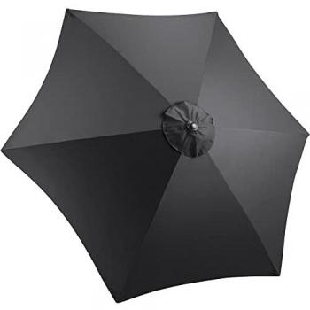 2.7m Hexagonal Black Parasol Canopy with UV 30+ Protection