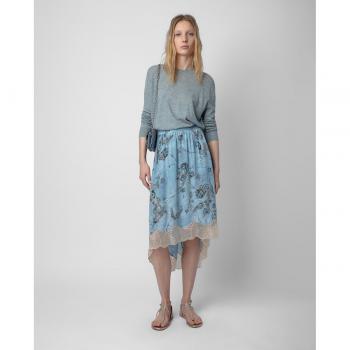 Falda Asimétrica de Seda Multicolor Joslin