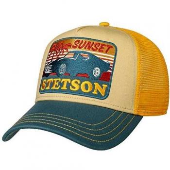 Herren Trucker Cap “Sunset” von Stetson – Snapback mit Schirm, Mesh‑Cap, Gelb, Universalgröße
