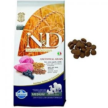 FARMINA Crocchette Cane Alta Qualità  N&D Agnello, farro e Mirtillo 12kg