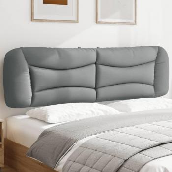 VidaXL Coussin de tête de lit gris clair 180 cm tissu