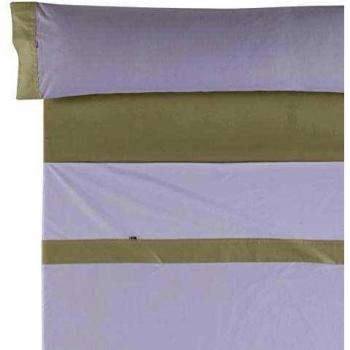 Juego de sábanas 50/50 ESTELA Liso Aplique, 3 Piezas, Algodón-Poliéster, Cama 135/140