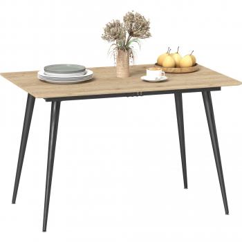 HOMCOM Tavolo Pieghevole 120/160 cm – Design Naturale e Acciaio