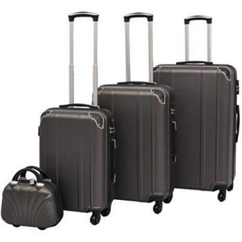 4-Piece Anthracite Rolling Suitcase Set