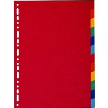 Exacompta Forever Recycled Divider 12 Part A4 220gsm Card Vivid Assorted Colours