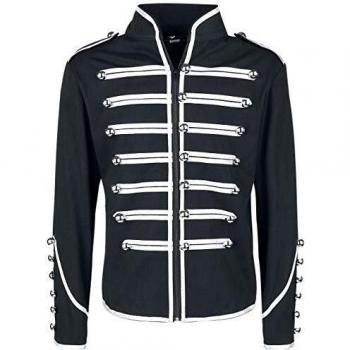 Banned Alternative Military Drummer Uniformjacke schwarz/silberfarben S