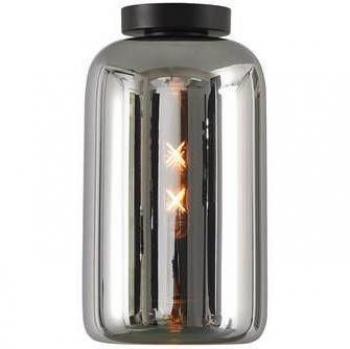 Plafondlamp Botany Rookglas Ø 18 cm Zwart