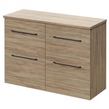 1200mm Floor Standing Vanity Unit with 4 Drawers and Matt Black Handles