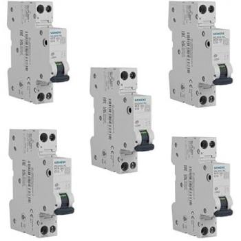 Disjoncteurs électriques phase + neutre 10A Siemens (lot de 5)