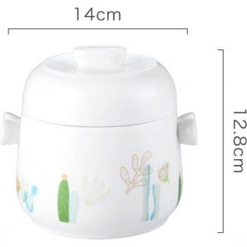 Waterproof Ceramic Stew Pot with Egg Cup