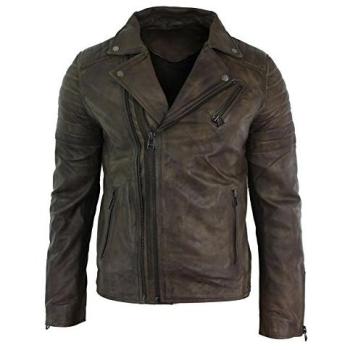 XL Real Brown Leather Jacket – Slim Fit