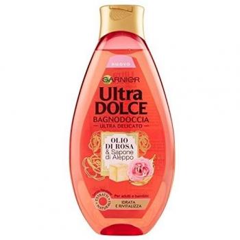 Garnier Ultra Dolce Olio Di Rosa e Sapone di Aleppo Bagnodoccia Ultra Delicato Pelle Idratata, 500 ml