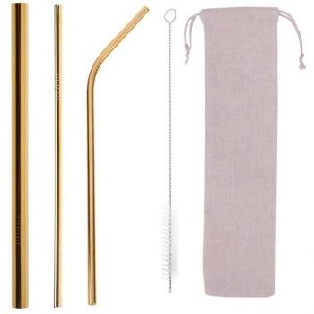 5Pcs Eco-Friendly Stainless Steel Straws for Bubble Tea and Juices