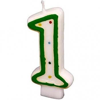 Candela Decorativa Numero 1 A Pois