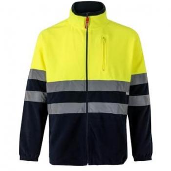 Chaqueta Polar Bicolor Alta Visibilidad Velilla Azul Marino/Amarillo Flúor Talla S