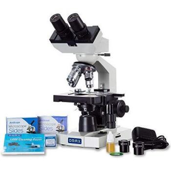 LED Double‑Layer Stage 40X-2000X OMAX Professional Microscope Set