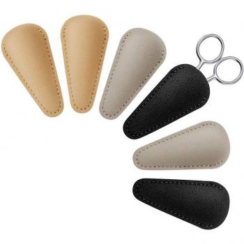 Portátil de Herramienta: Tijeras + Funda de Cuero Albaricoque Claro