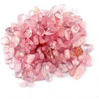 Wifehelper Crushed Natural Crystal Quartz Tumble Gemstone 100g Pink